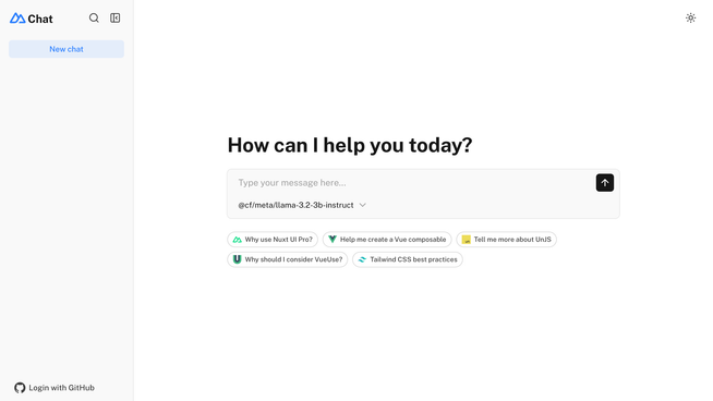 Template Chat screenshot